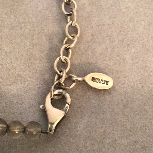 Turquoise and Smoky Quartz Sterling Silver Long Necklace - Picture 4 of 6